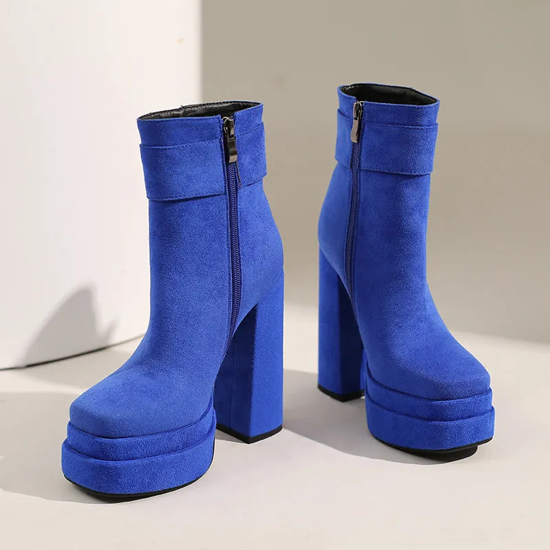 Greer Blue Platform Boots