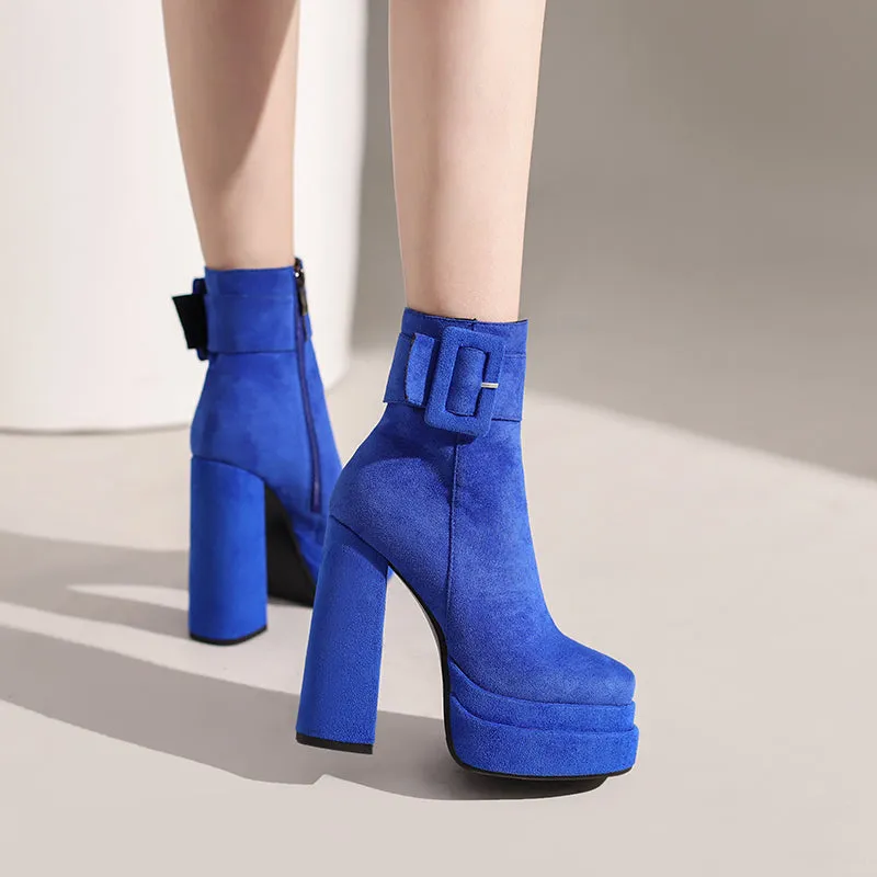 Greer Blue Platform Boots