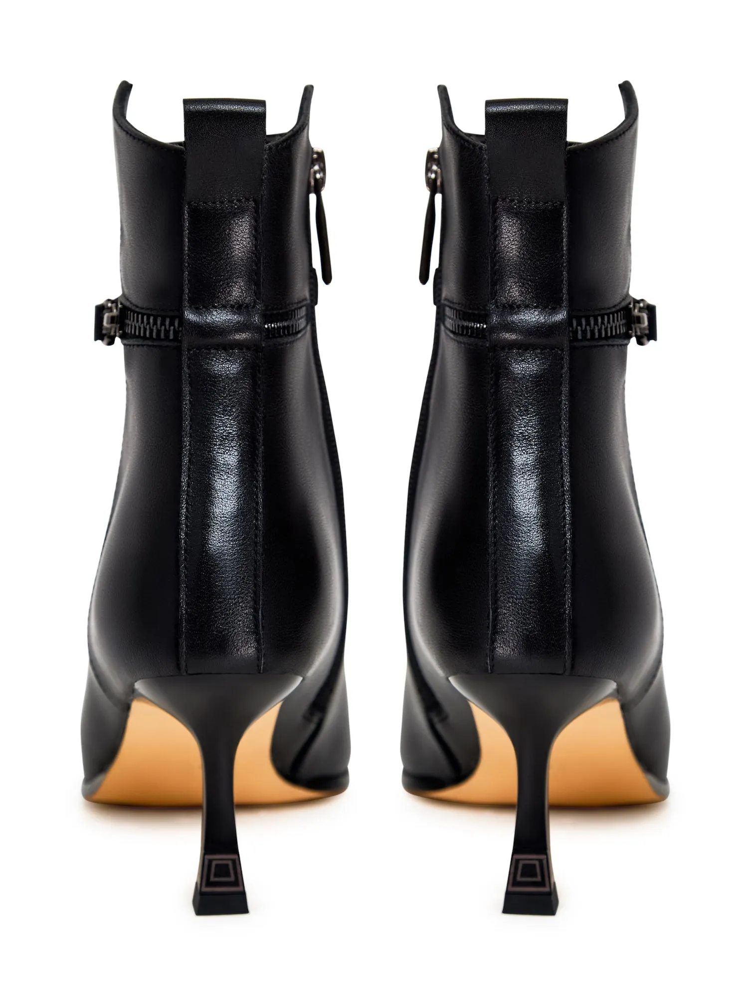 High Heeled Leather Ankle Boots