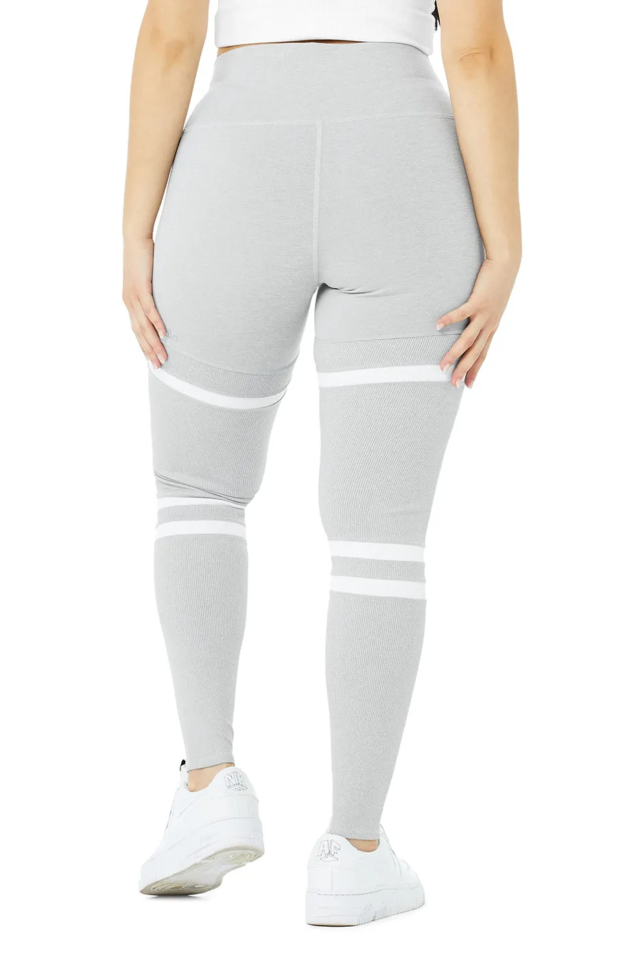 High-Waist Legit Legging - Athletic Heather Grey/White