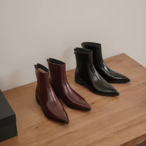 Indie Pointed Toe Burgundy Ankle Boots