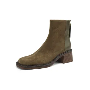 Ira Olive Green Ankle Boots