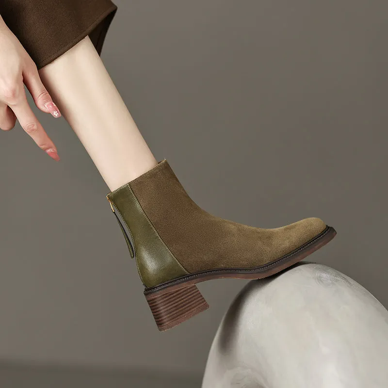 Ira Olive Green Ankle Boots