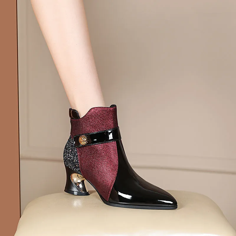 Isley Pointed Toe Burgundy Boots Women