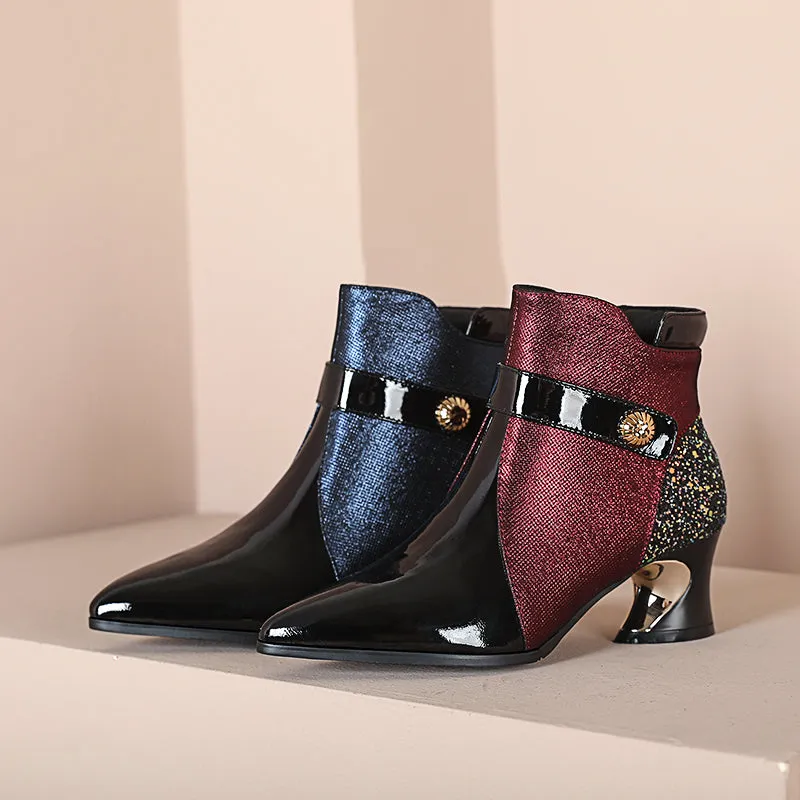 Isley Pointed Toe Burgundy Boots Women