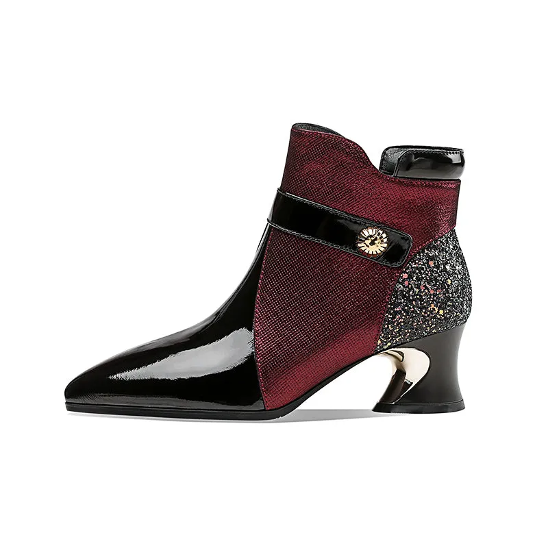 Isley Pointed Toe Burgundy Boots Women