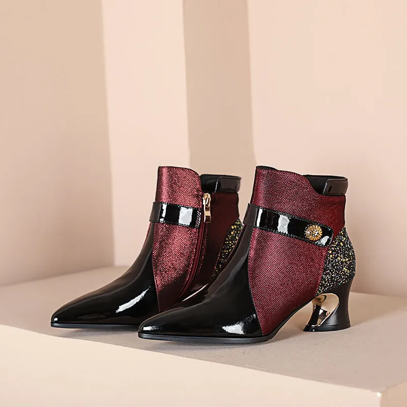 Isley Pointed Toe Burgundy Boots Women