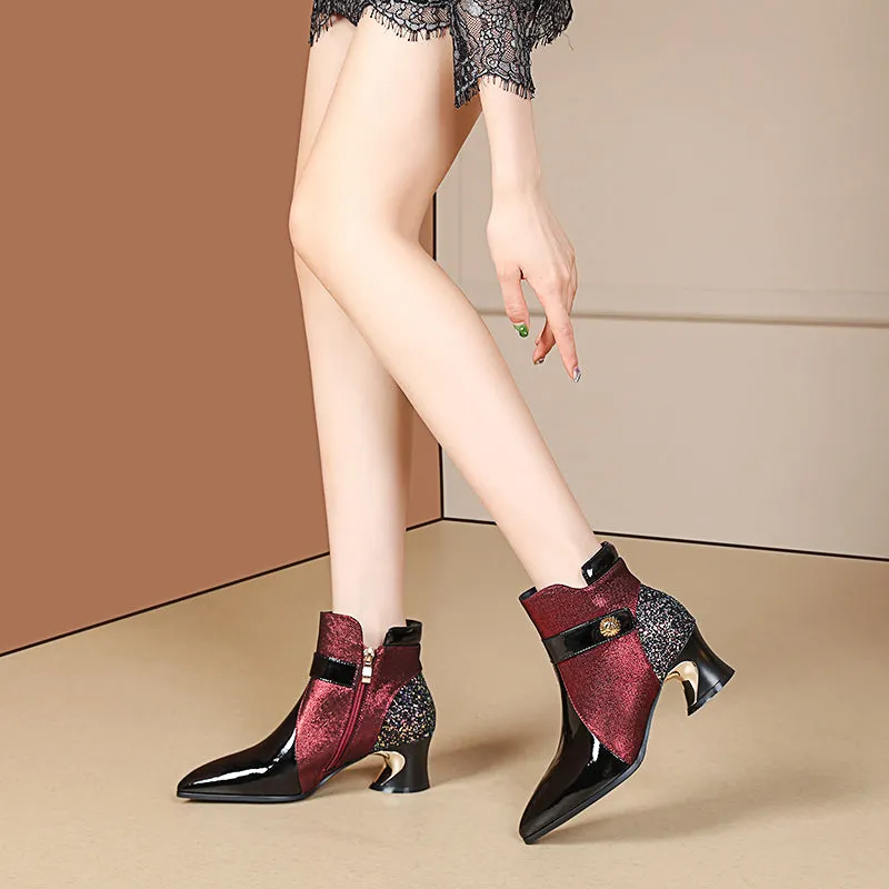 Isley Pointed Toe Burgundy Boots Women