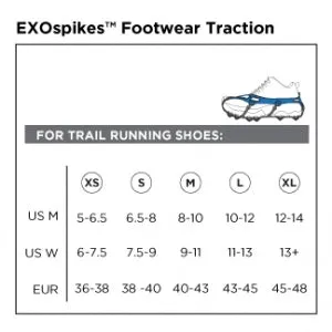 Kahtoola EXOspikes Crampons - True Cross-Terrain Footwear Traction, Perfect for Trail Runners and Hikers