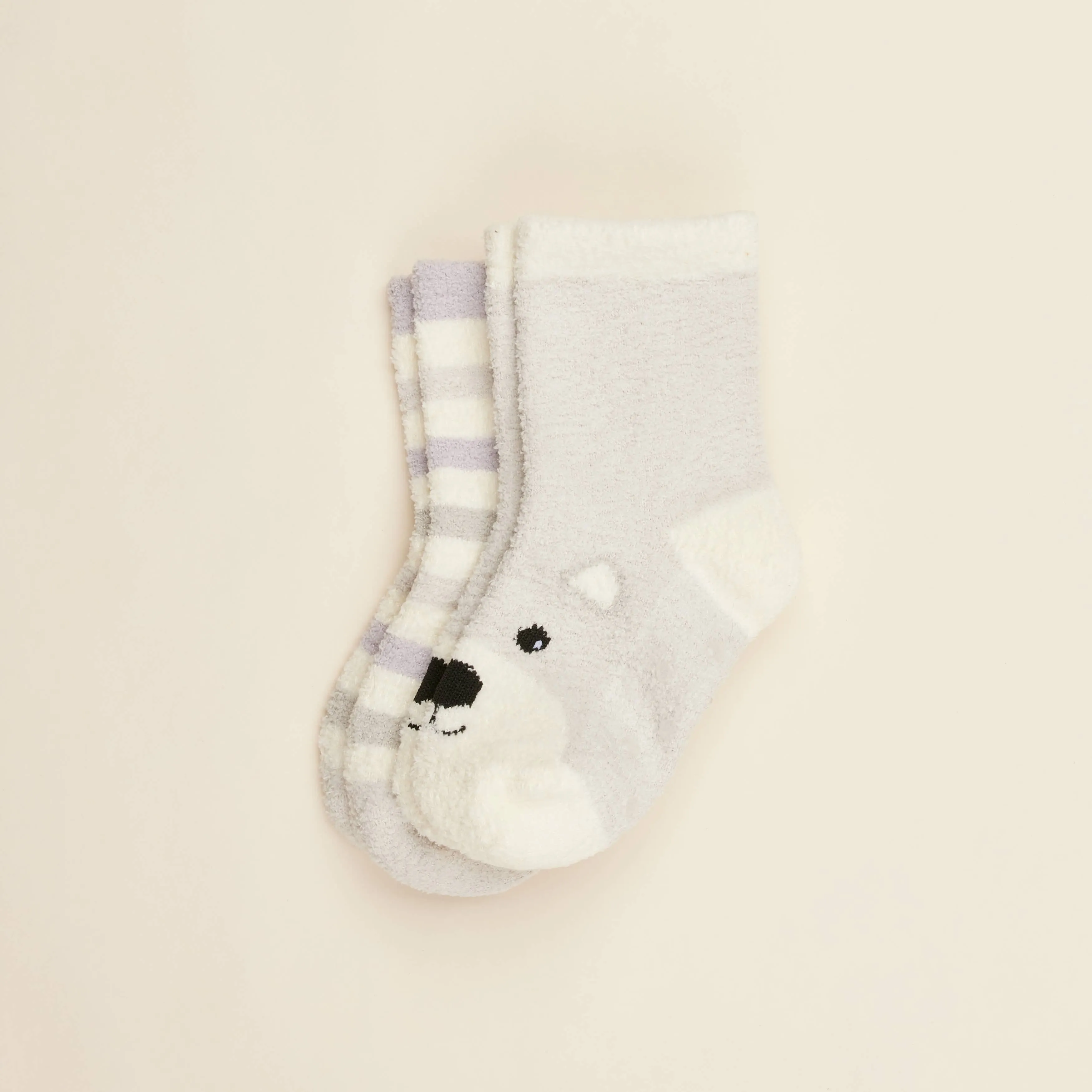 Kids Marshmallow Bear Crew Slipper Socks