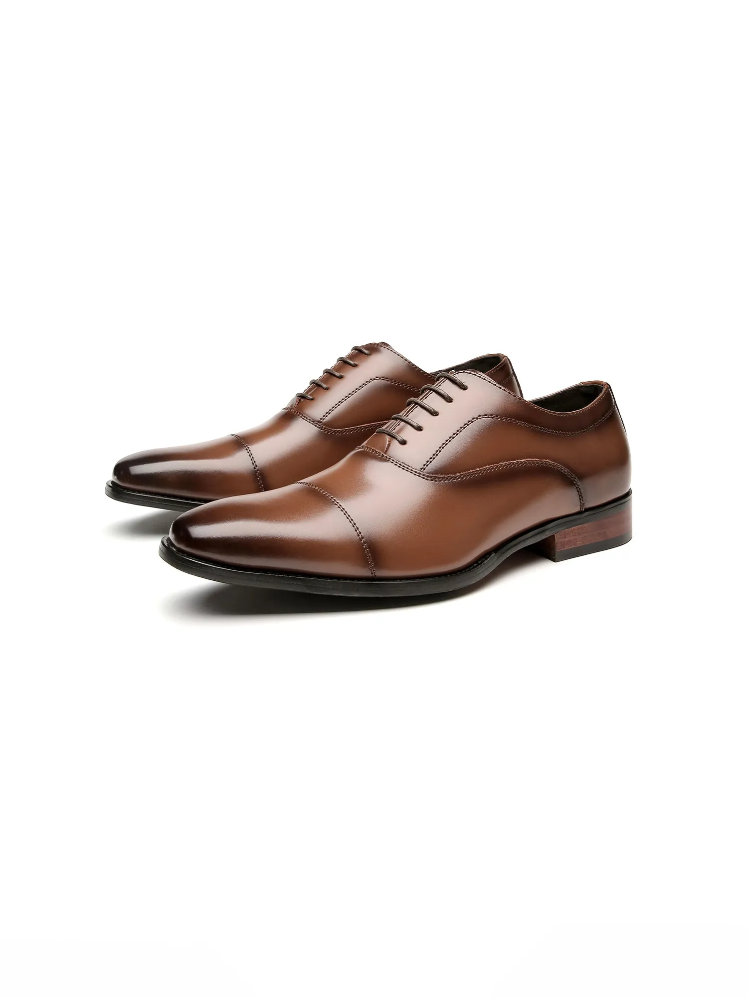 Leather Classic Cap Toe Oxfords Lace up Shoes