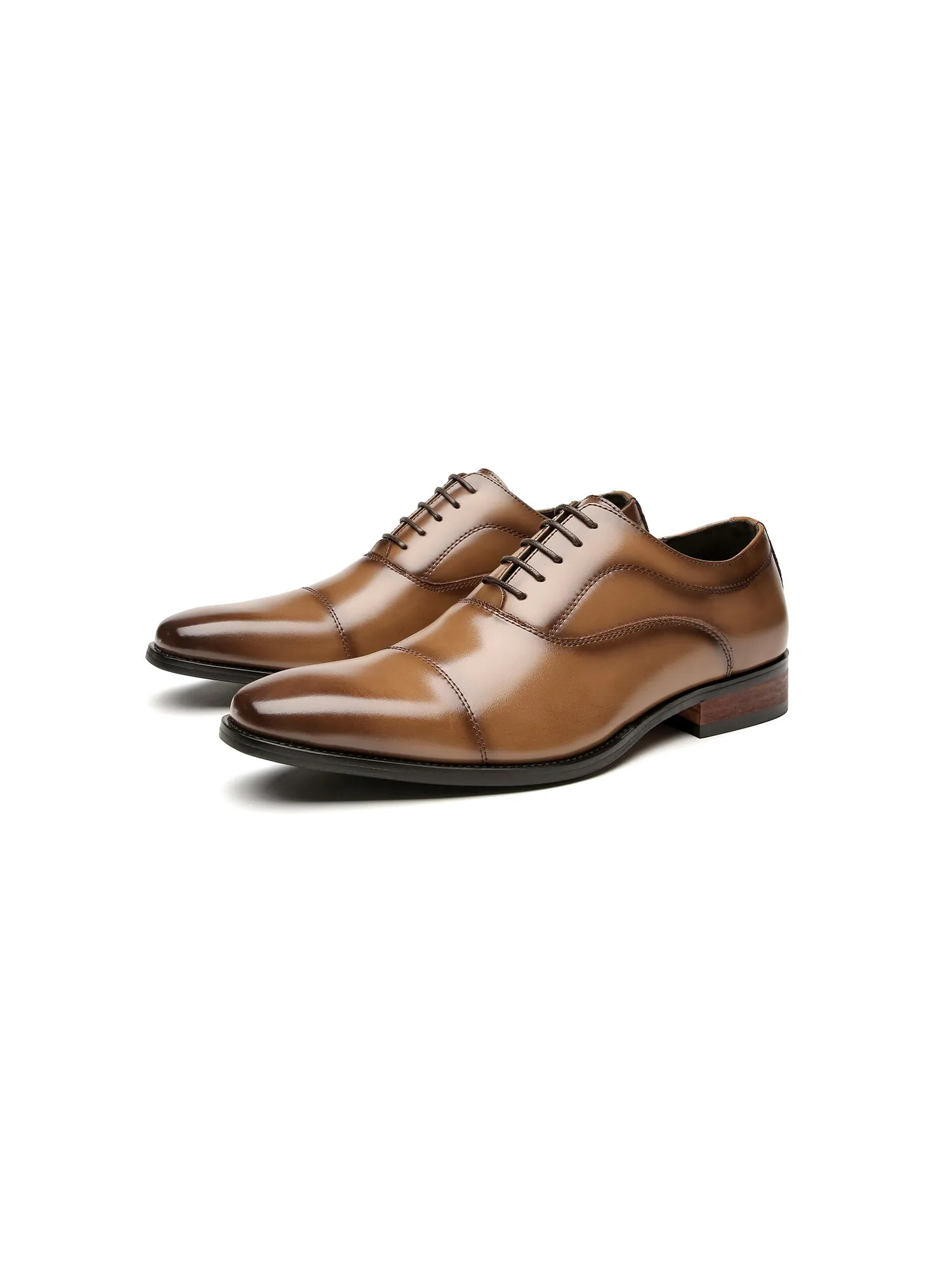 Leather Classic Cap Toe Oxfords Lace up Shoes