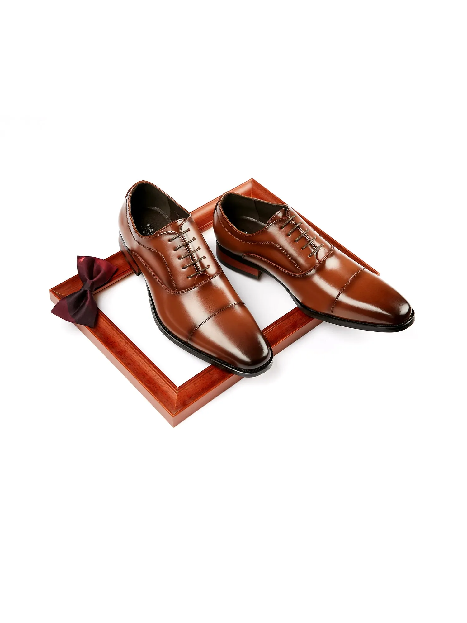 Leather Classic Cap Toe Oxfords Lace up Shoes