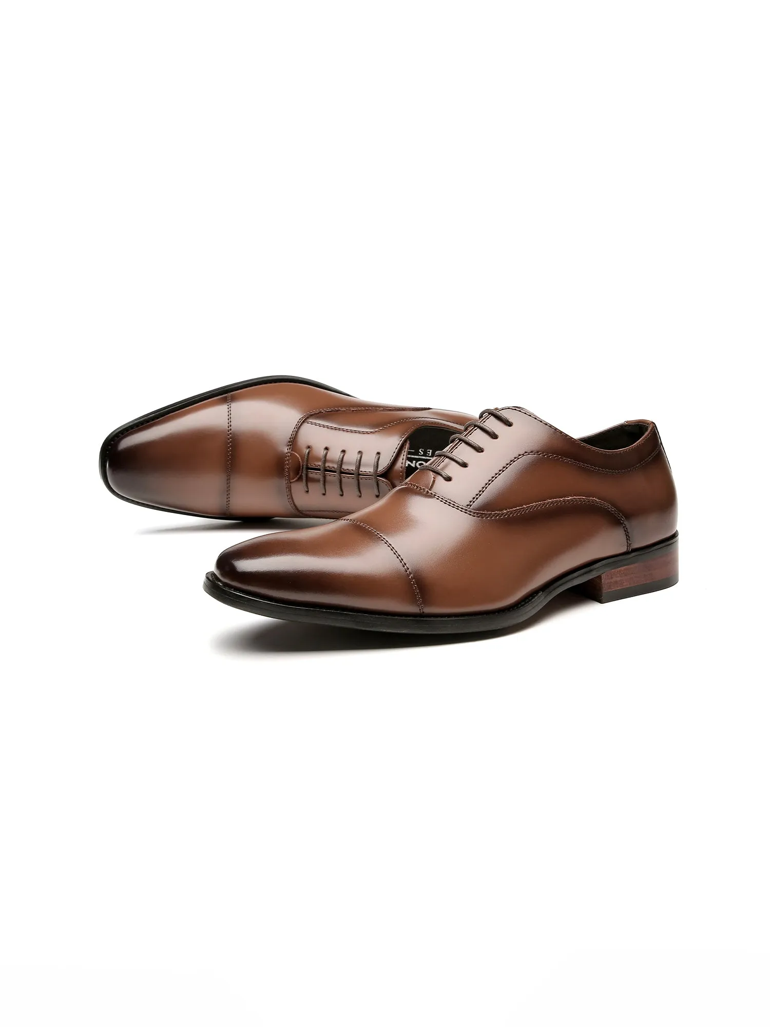 Leather Classic Cap Toe Oxfords Lace up Shoes