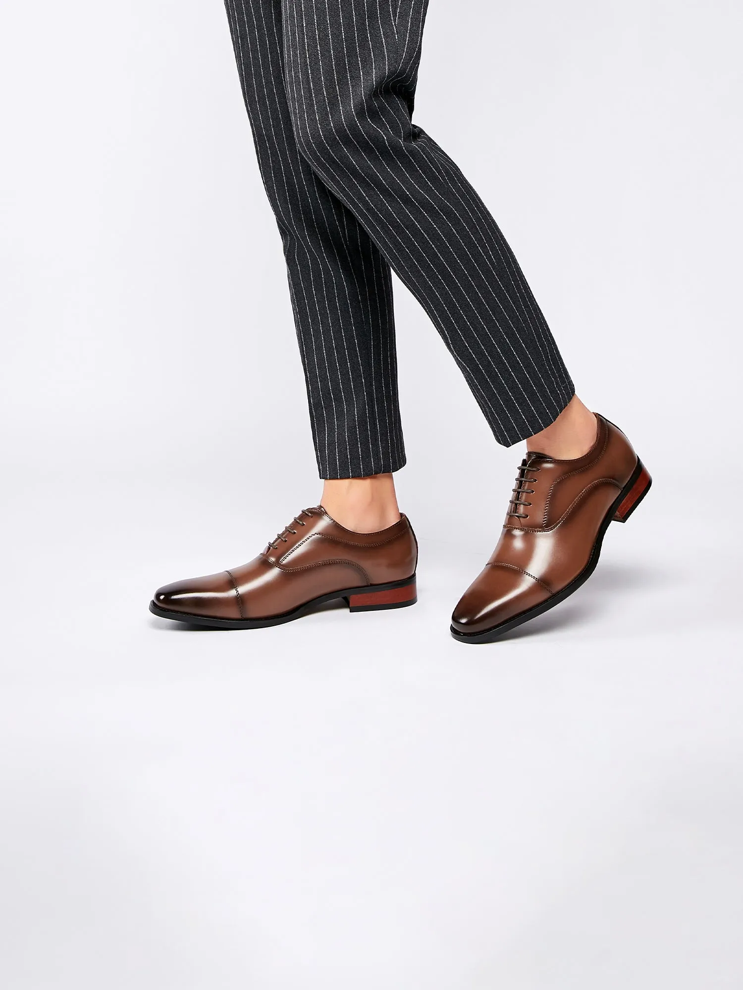 Leather Classic Cap Toe Oxfords Lace up Shoes