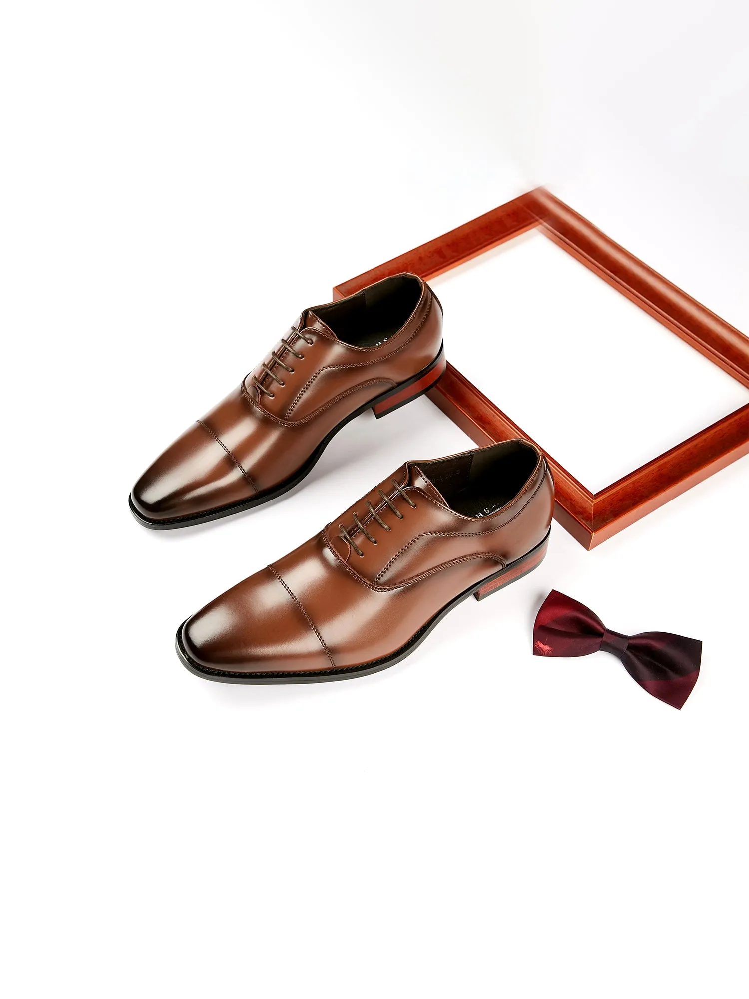 Leather Classic Cap Toe Oxfords Lace up Shoes