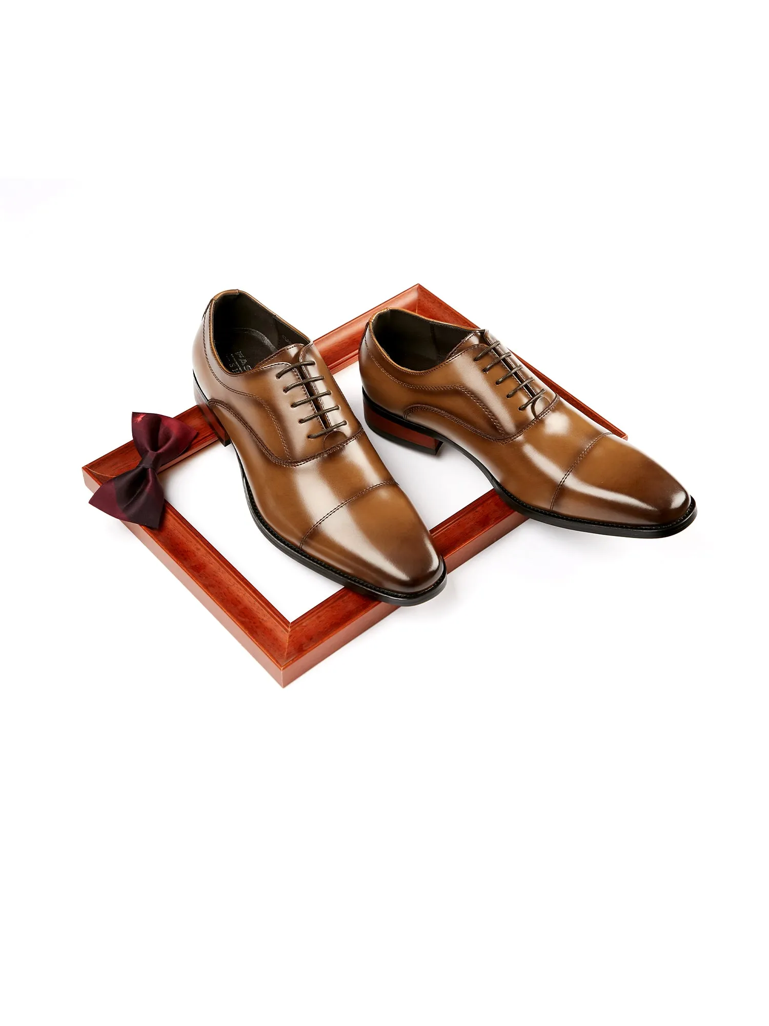 Leather Classic Cap Toe Oxfords Lace up Shoes