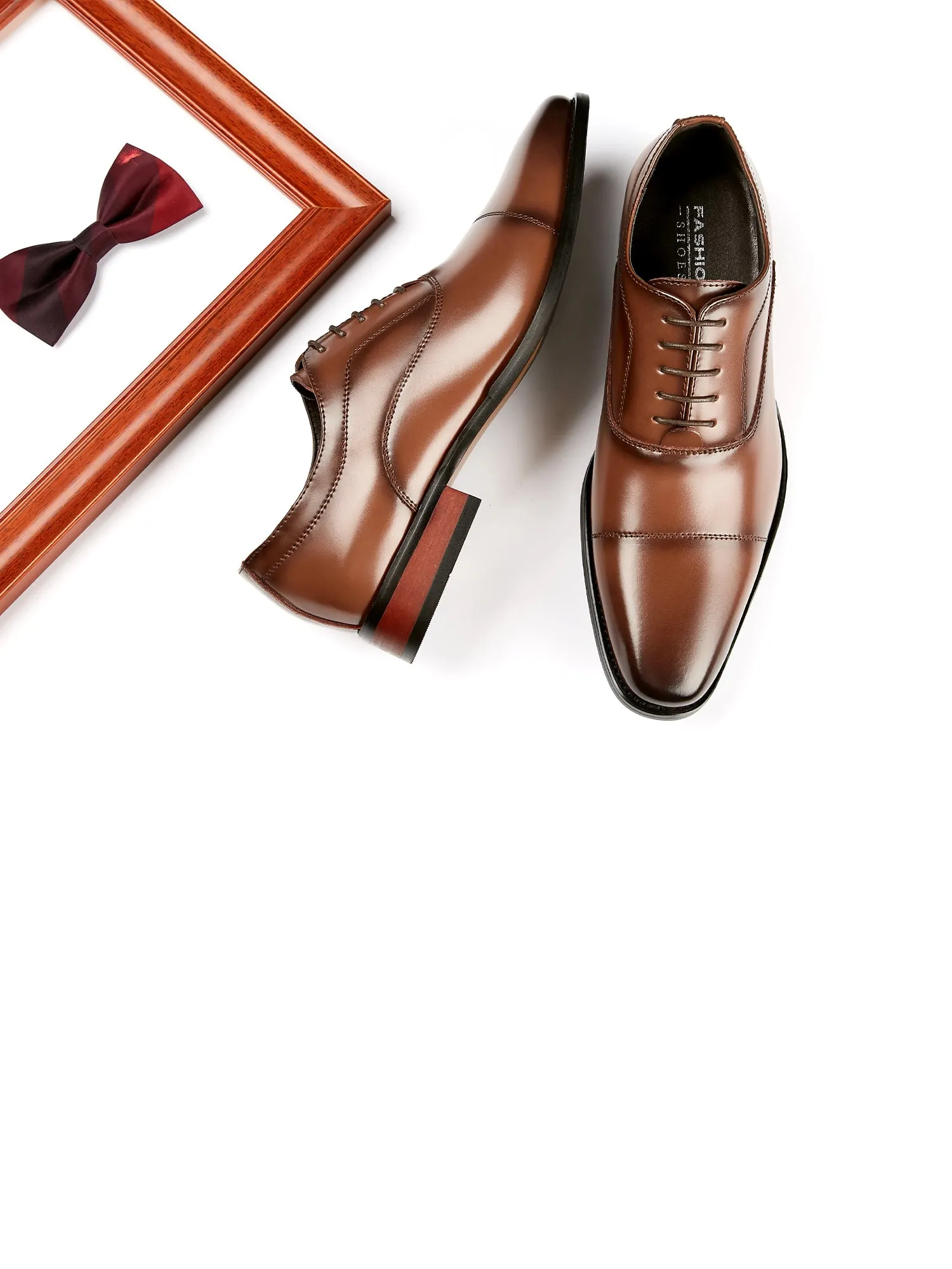 Leather Classic Cap Toe Oxfords Lace up Shoes