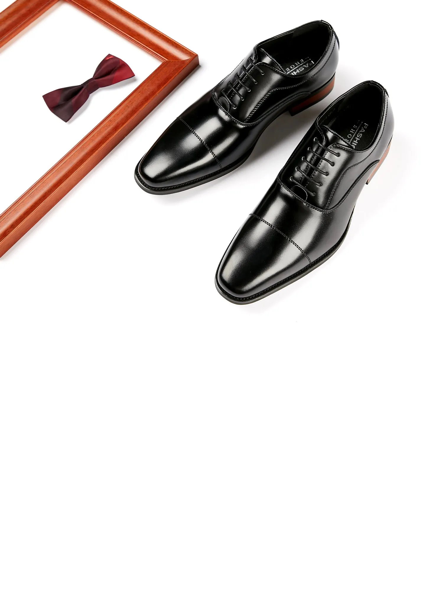 Leather Classic Cap Toe Oxfords Lace up Shoes