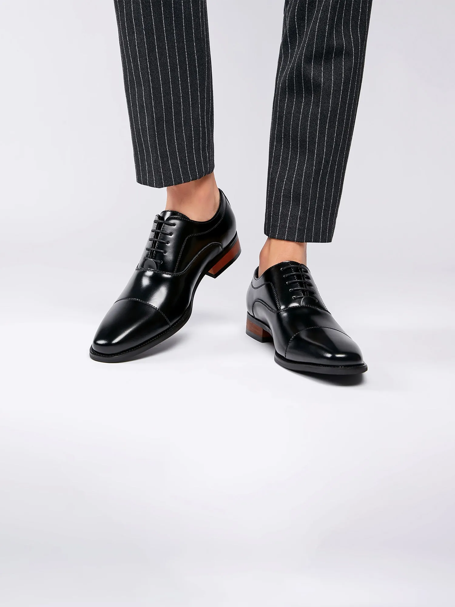 Leather Classic Cap Toe Oxfords Lace up Shoes