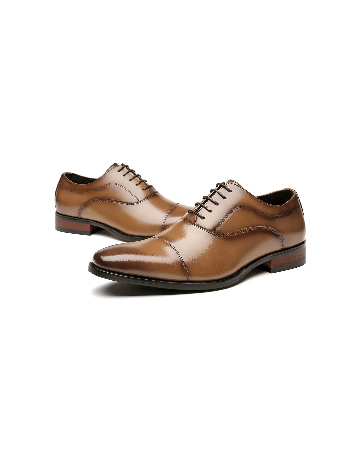 Leather Classic Cap Toe Oxfords Lace up Shoes