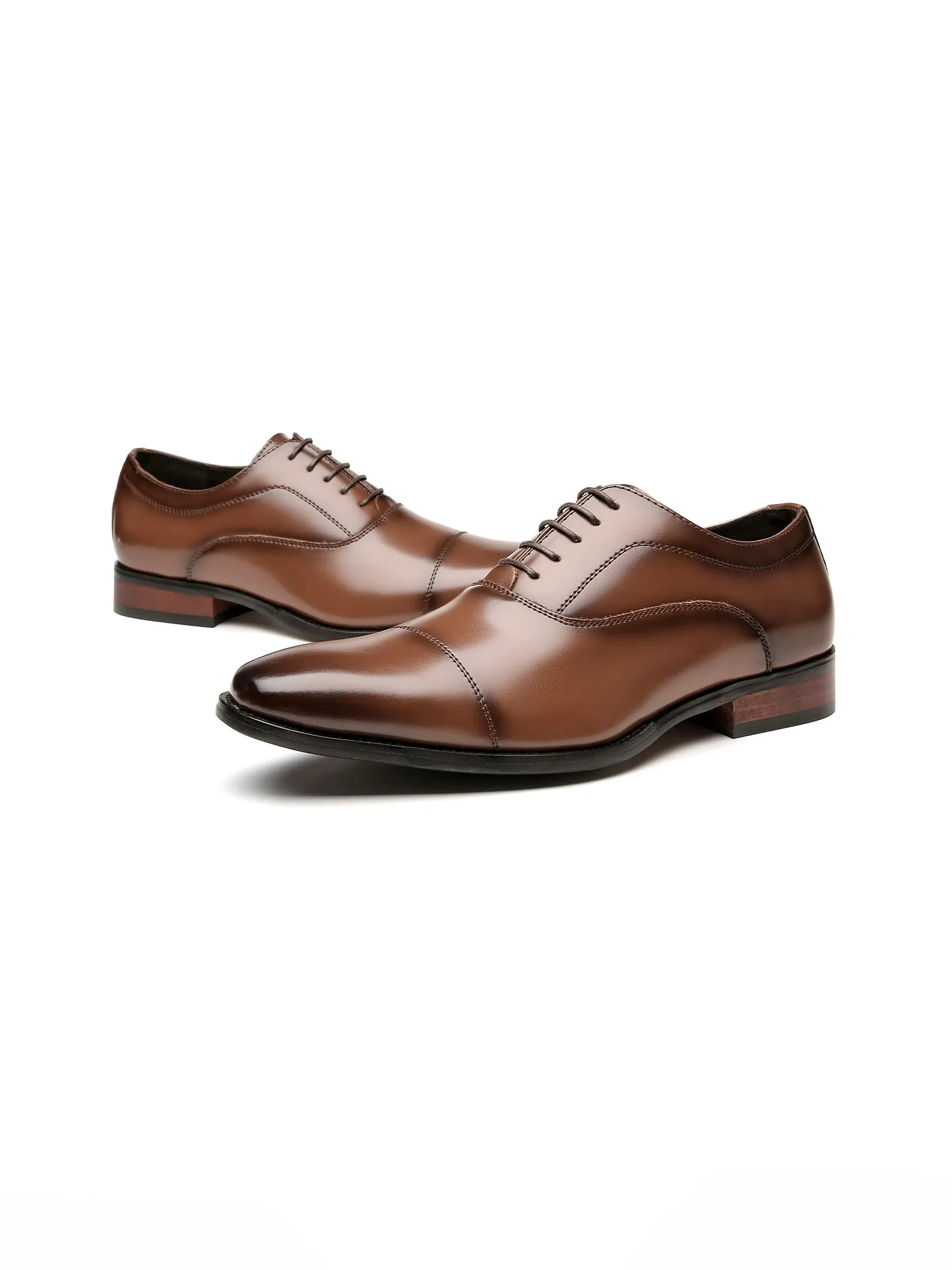 Leather Classic Cap Toe Oxfords Lace up Shoes