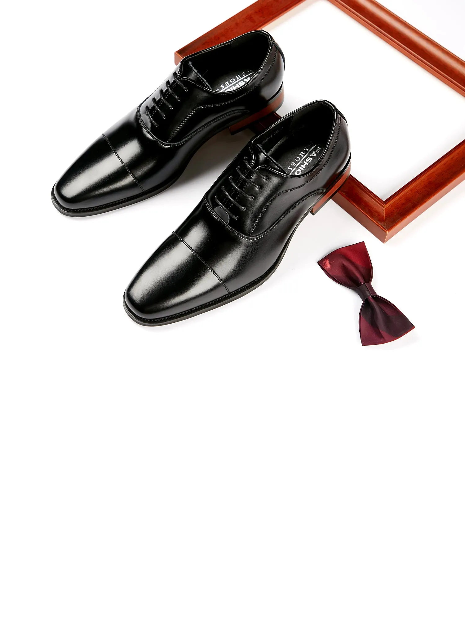 Leather Classic Cap Toe Oxfords Lace up Shoes