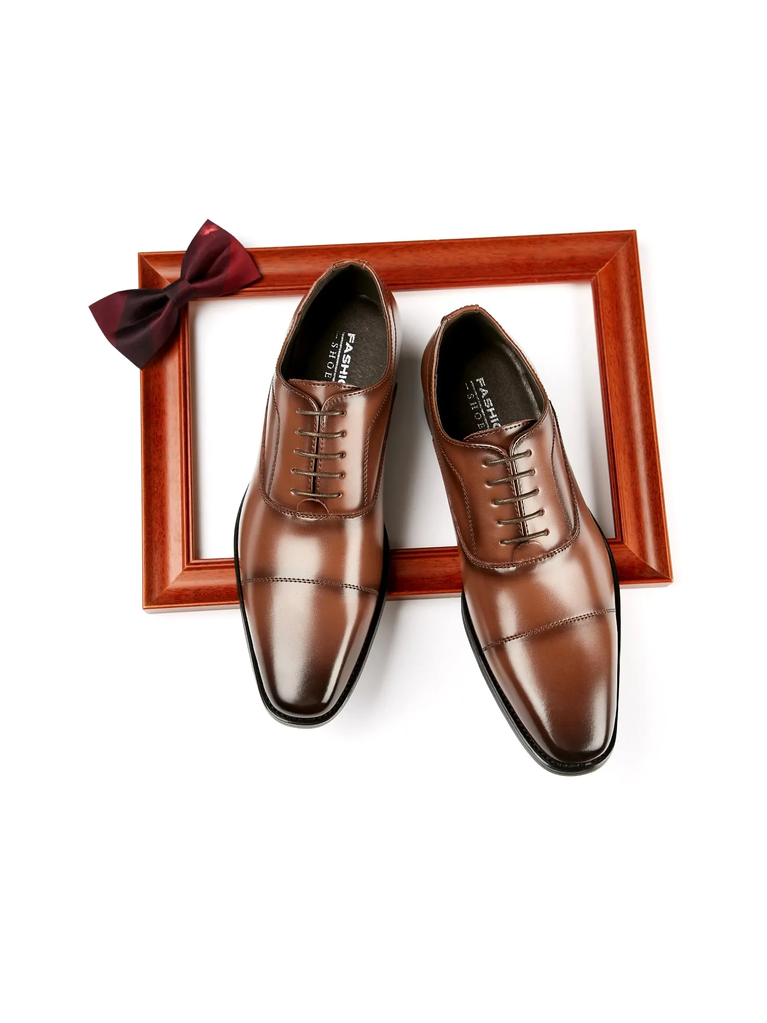 Leather Classic Cap Toe Oxfords Lace up Shoes