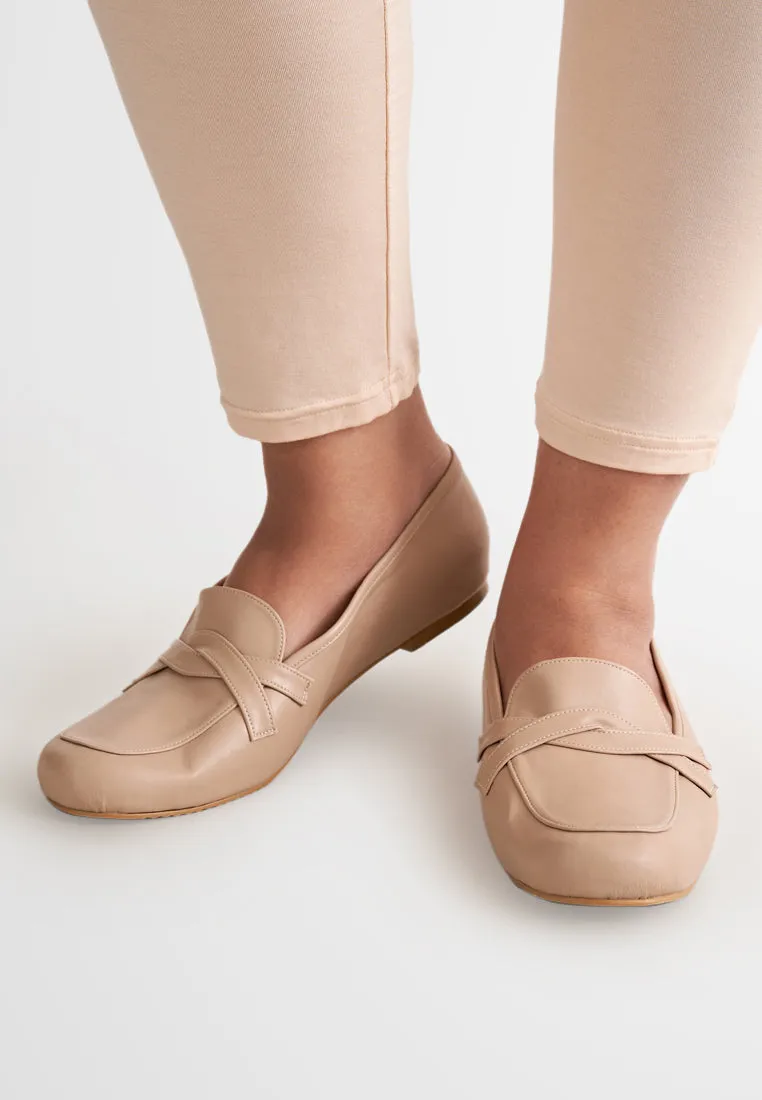 Louisa Classic Soft Loafers - Nude