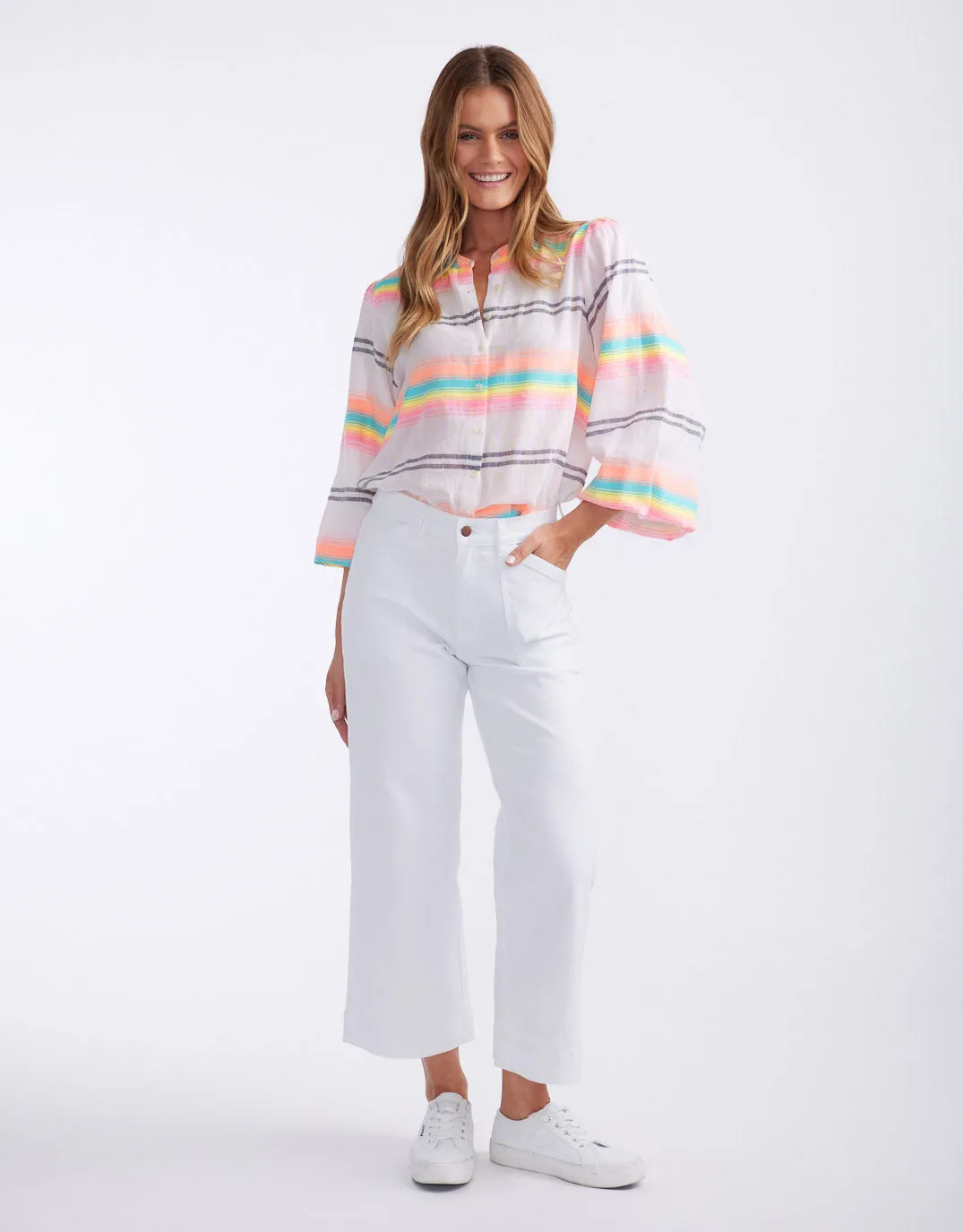 Malibu Blouse - Neon Stripe