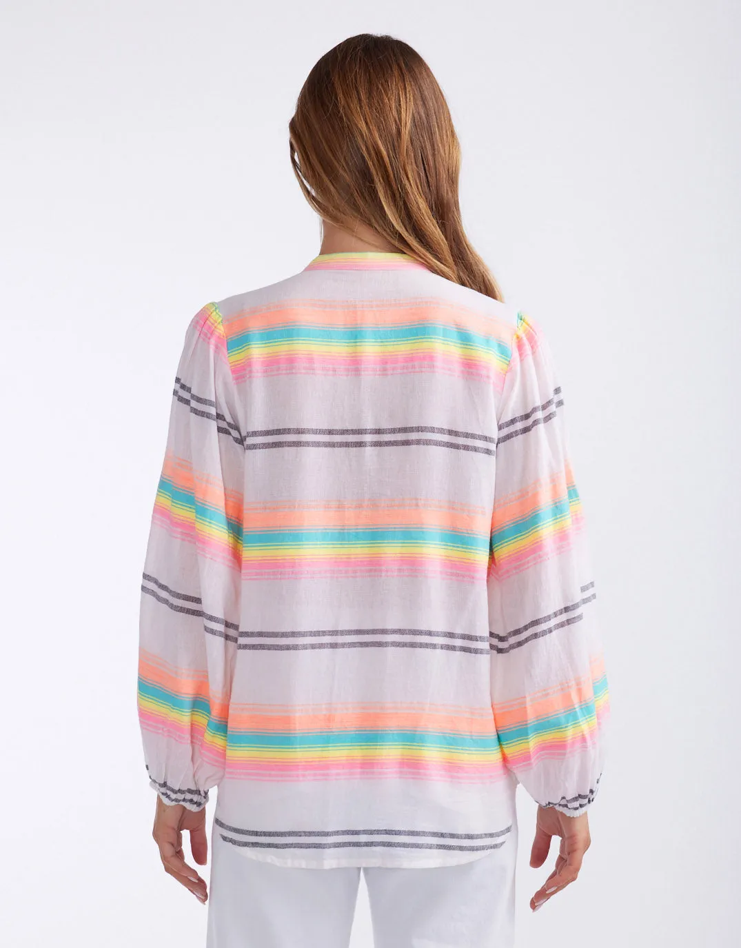 Malibu Blouse - Neon Stripe