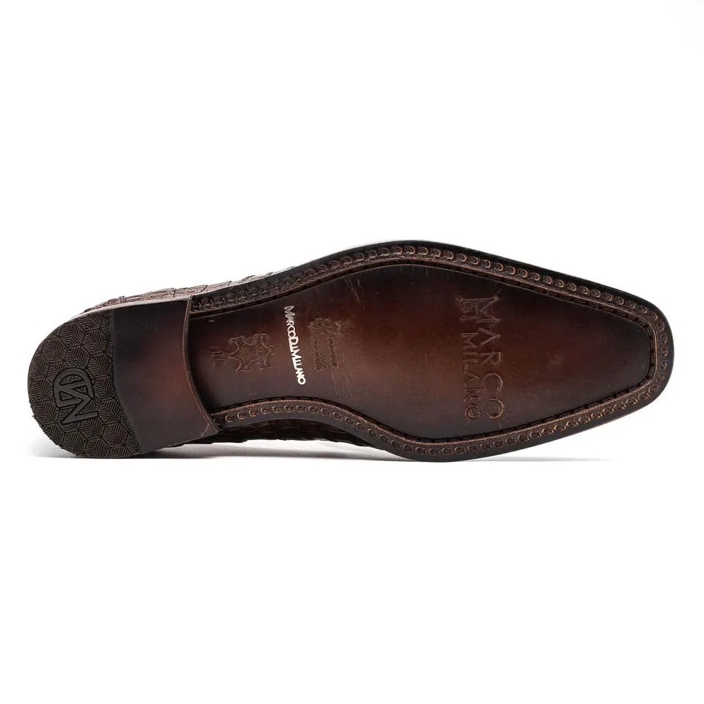 Marco Di Milano Trento Brown Caiman Crocodile Slip-On