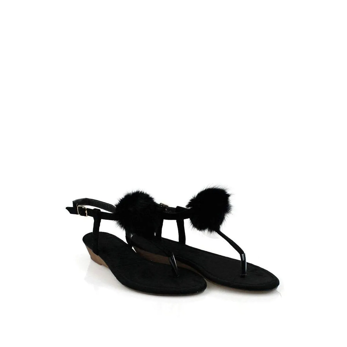 MELISSA Pom Pom Toepost Low Wedge Sandal