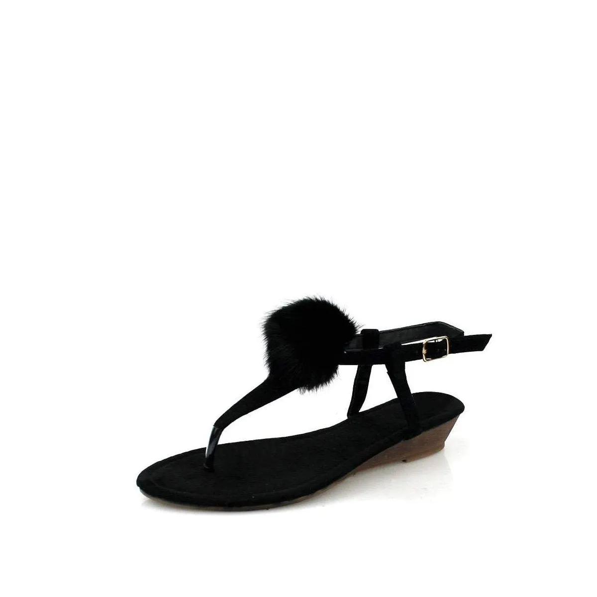 MELISSA Pom Pom Toepost Low Wedge Sandal