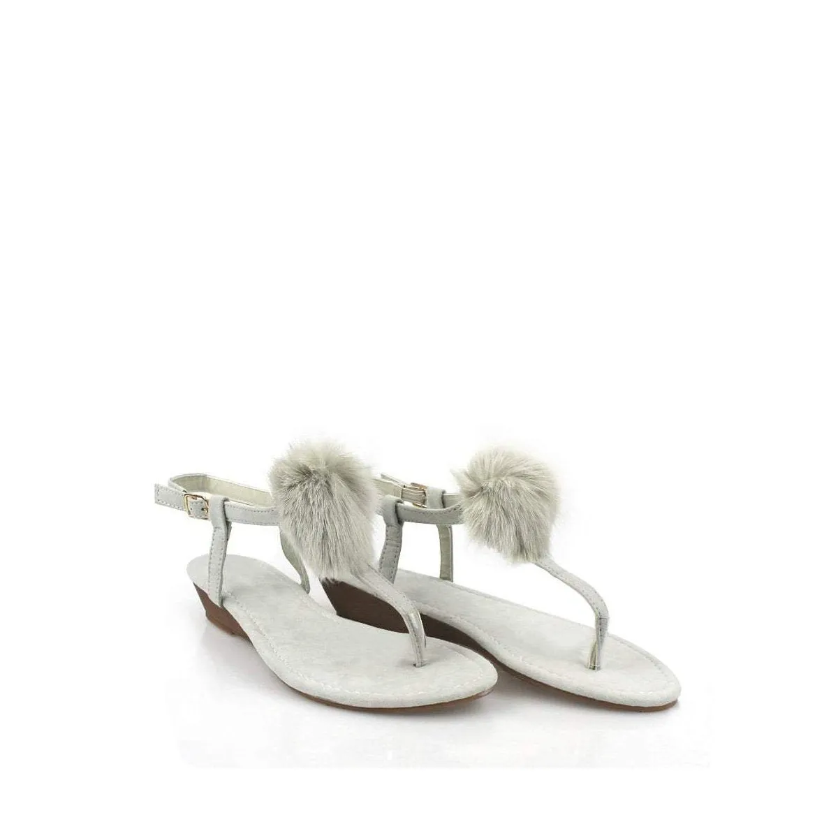 MELISSA Pom Pom Toepost Low Wedge Sandal