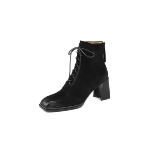 Nyomi Lace up Chunky Heel Ankle Boots