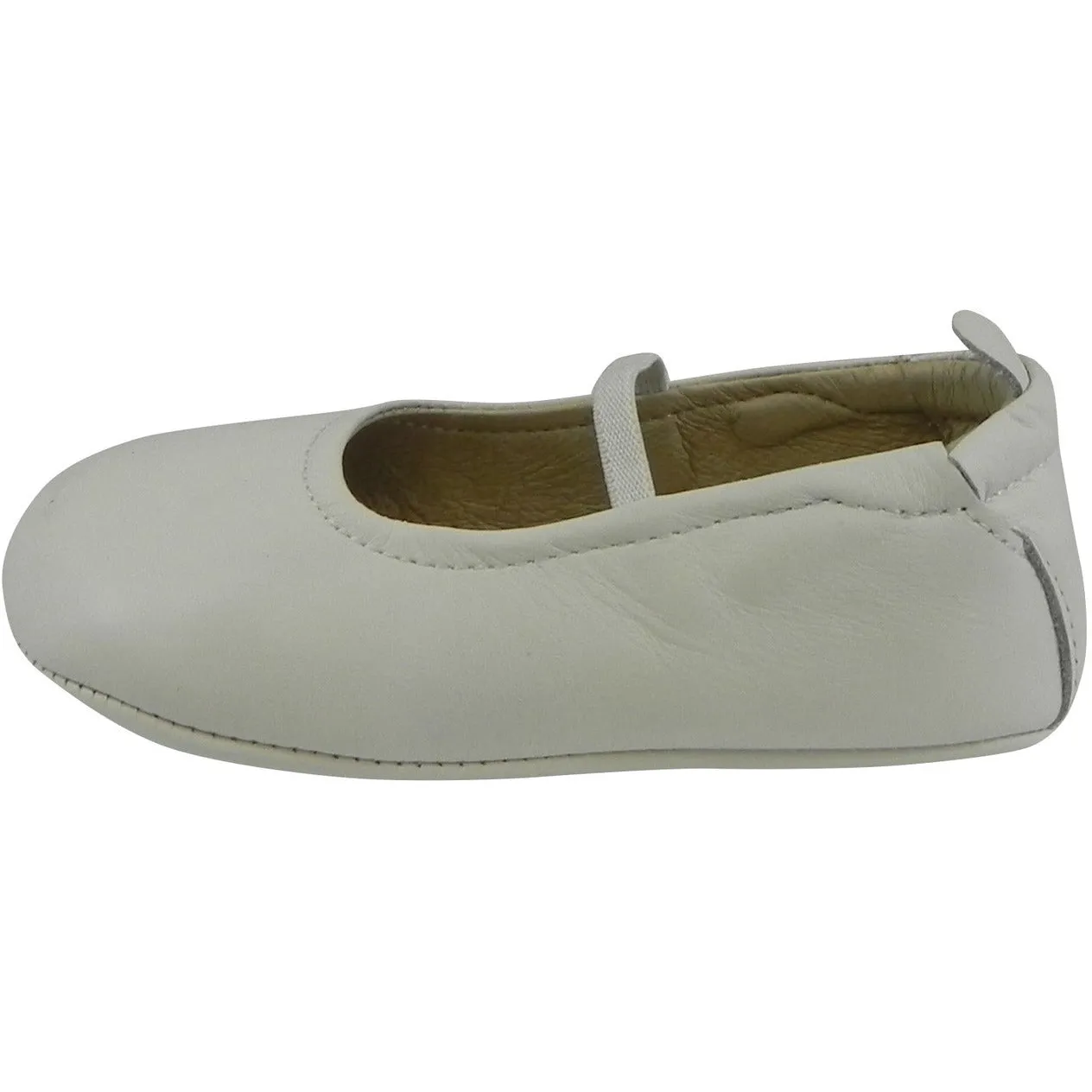 Old Soles Girl's 013 White Leather Luxury Ballet Flat