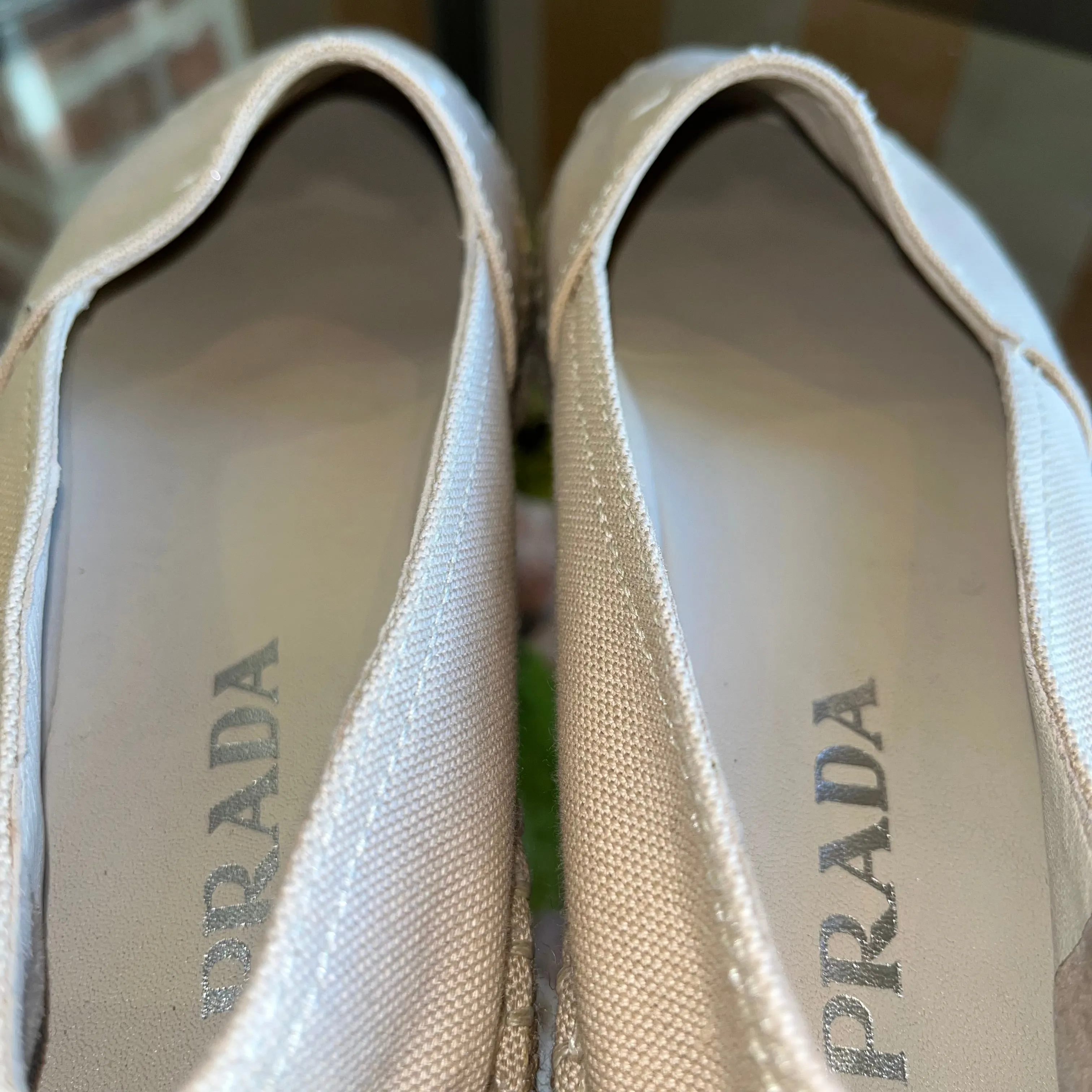 PRADA Beige Canvas Espadrilles SZ 38