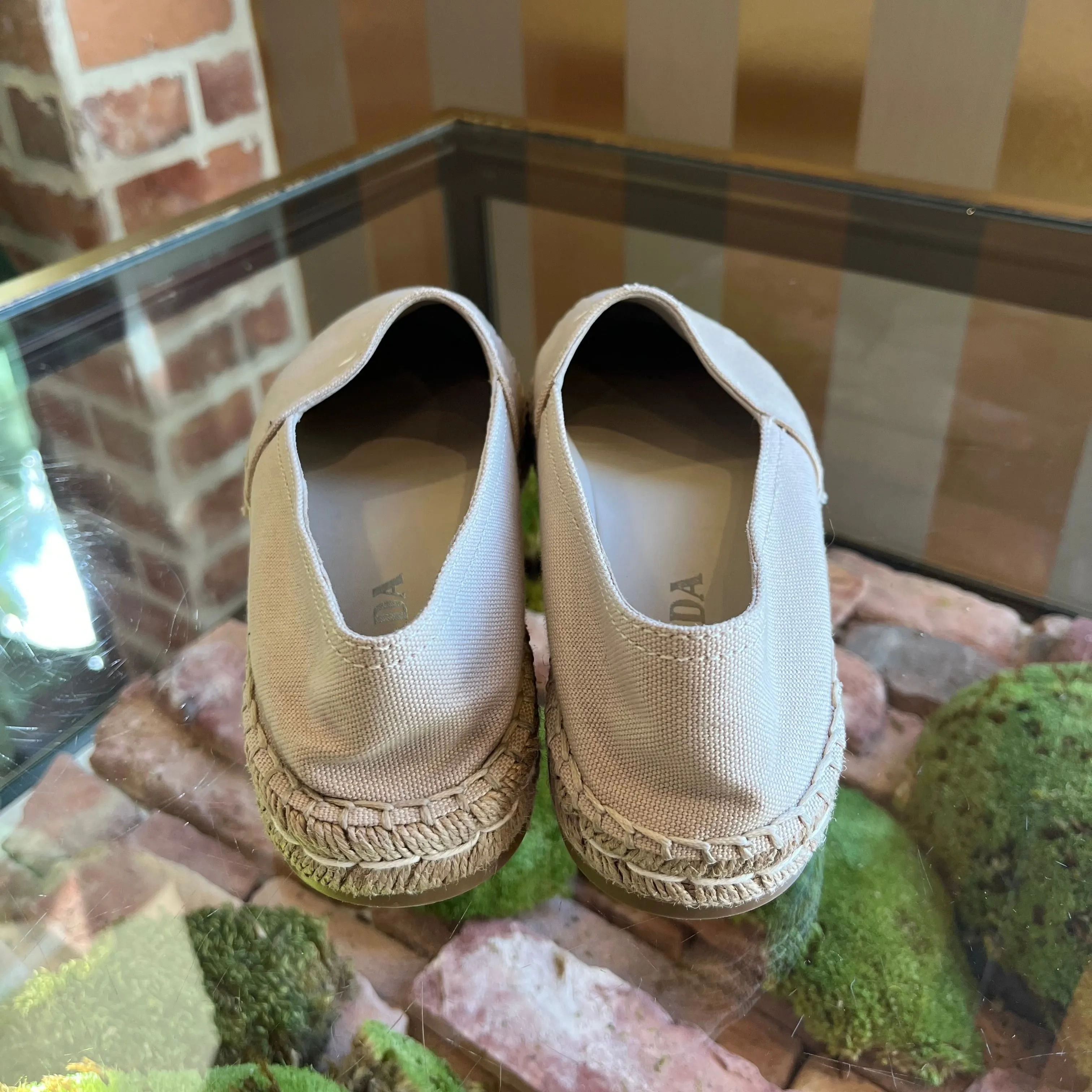 PRADA Beige Canvas Espadrilles SZ 38