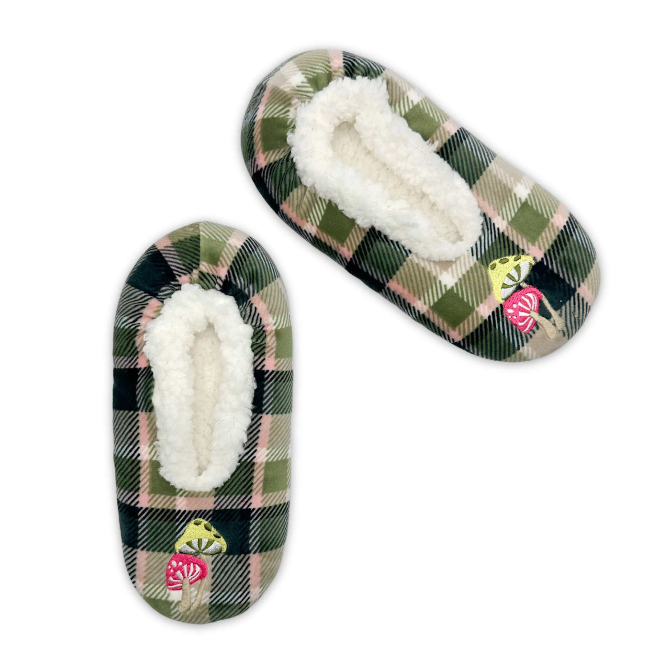 Preppy Plaid Mushroom Ballerina Slipper Socks