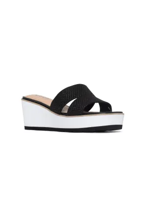 Raizy Wedge Sandals - Black