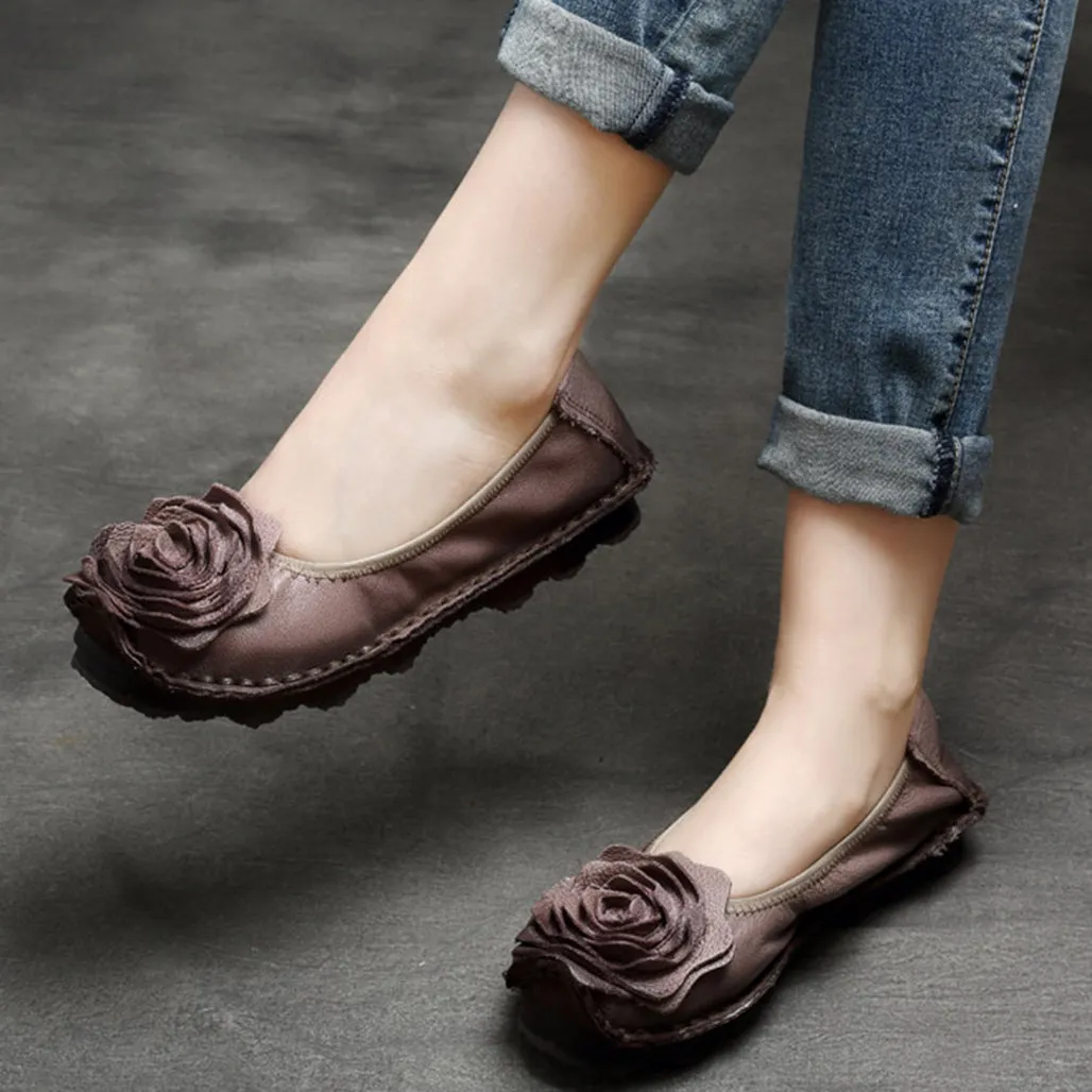 Retro Flower Soft Comfortable Flats | Gift Shoes | 35-43