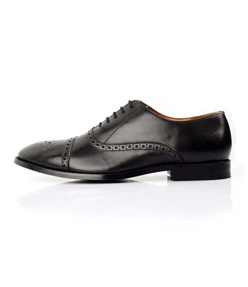 Semi-Brogue Oxfords - Black