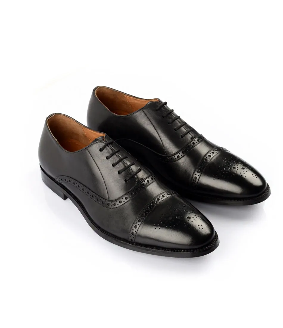 Semi-Brogue Oxfords - Black