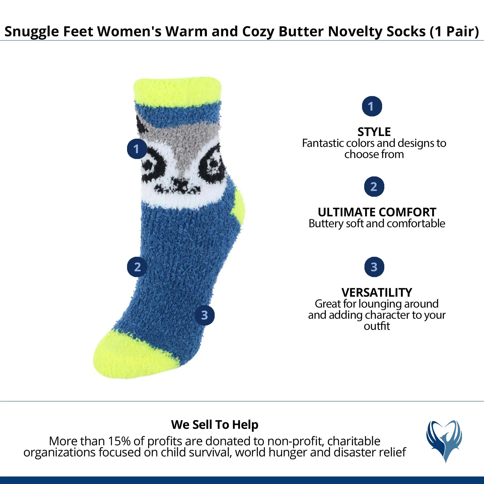 Snuggle Feet Women's Warm and Cozy Butter Novelty Socks  (1 Pair)