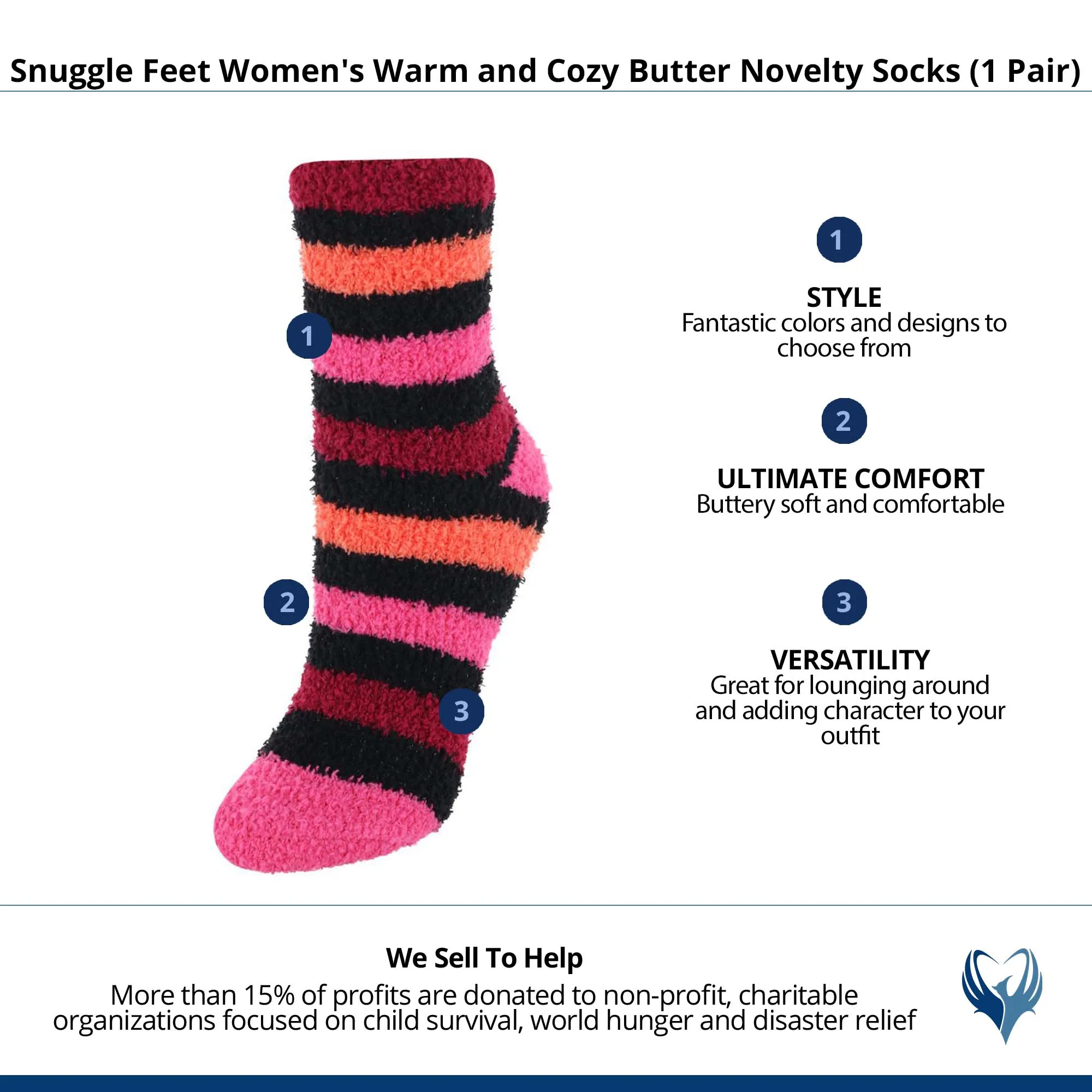 Snuggle Feet Women's Warm and Cozy Butter Novelty Socks  (1 Pair)