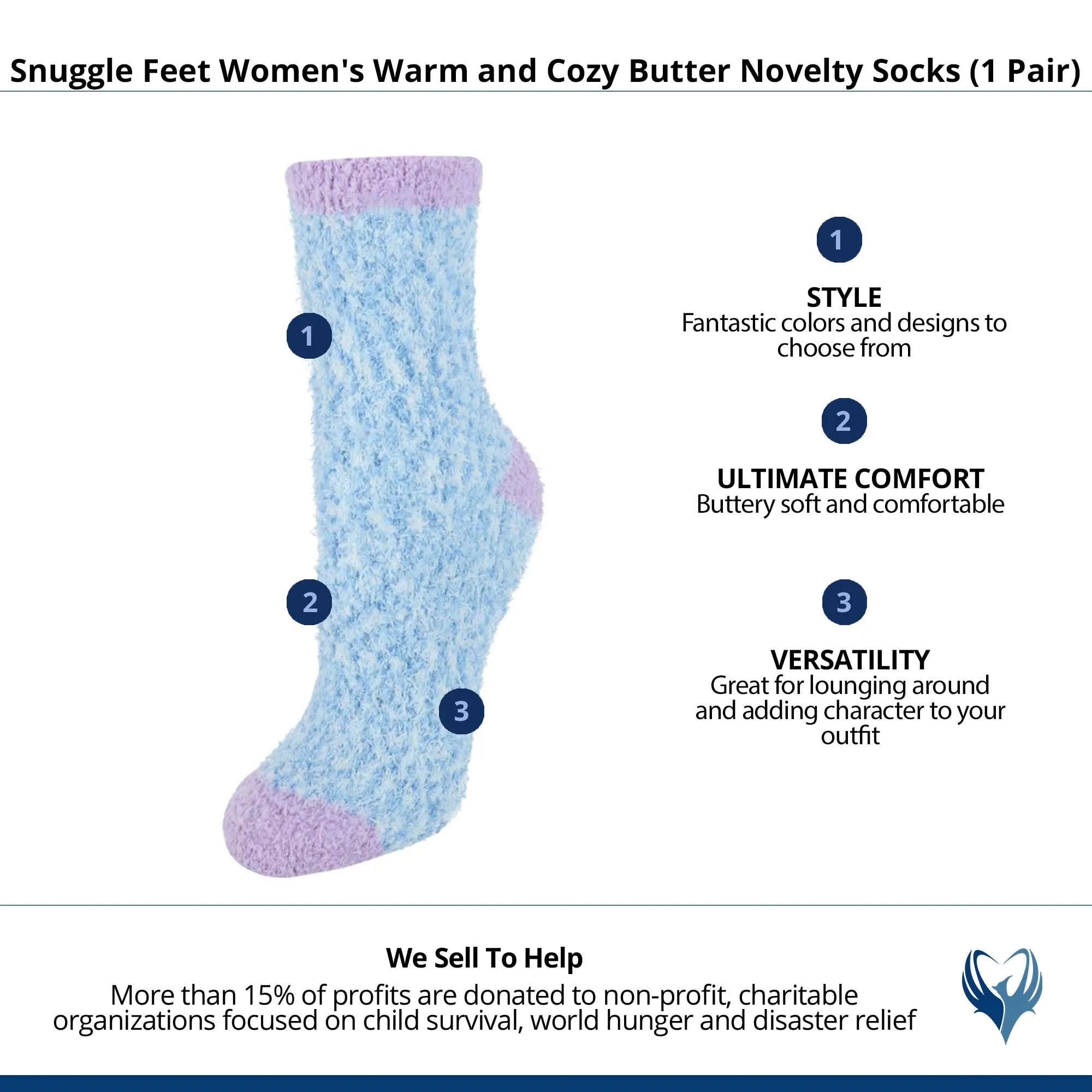 Snuggle Feet Women's Warm and Cozy Butter Novelty Socks  (1 Pair)