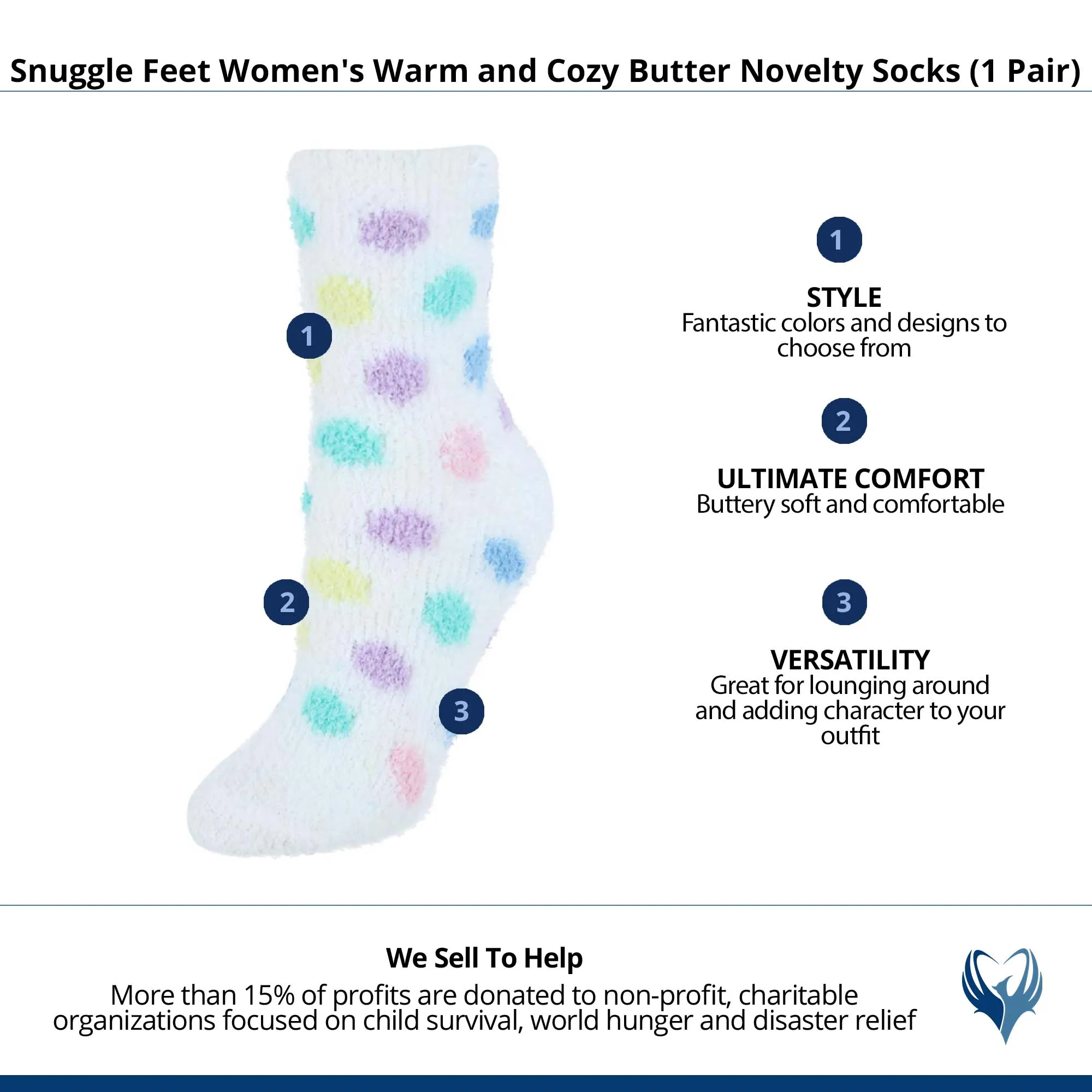 Snuggle Feet Women's Warm and Cozy Butter Novelty Socks  (1 Pair)