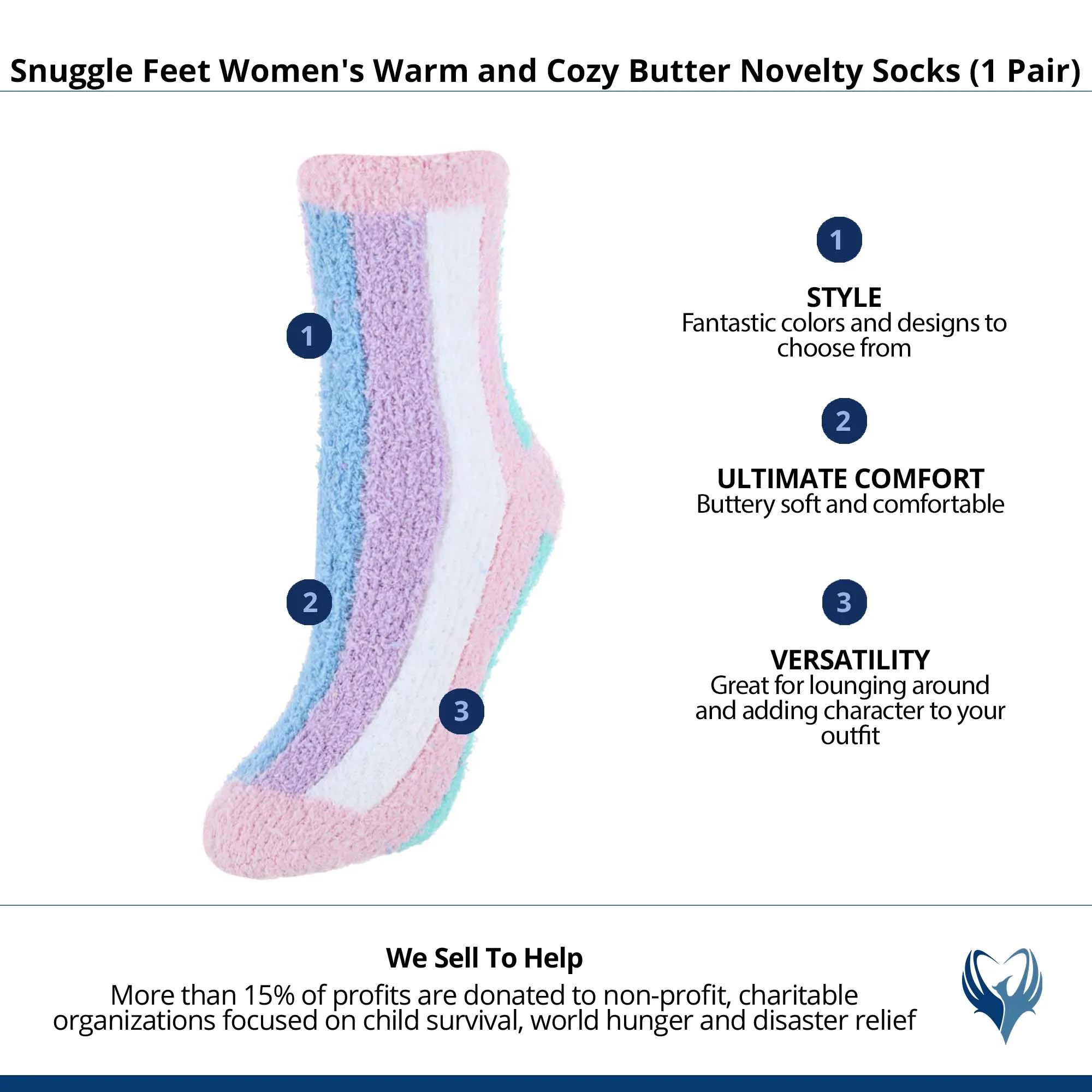 Snuggle Feet Women's Warm and Cozy Butter Novelty Socks  (1 Pair)