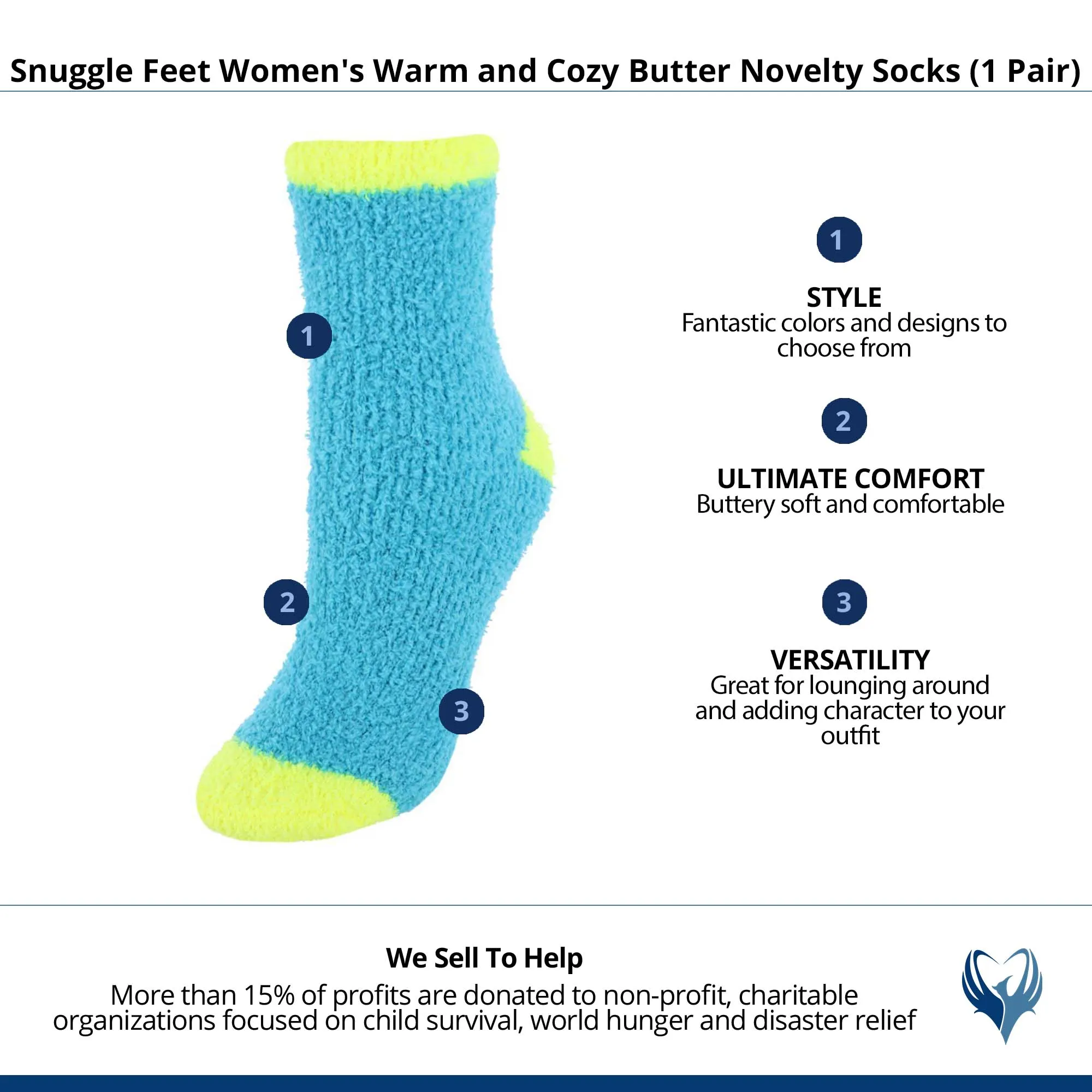 Snuggle Feet Women's Warm and Cozy Butter Novelty Socks  (1 Pair)